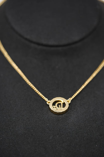 Dior Vintage Gold-Tone CD Oval Necklace