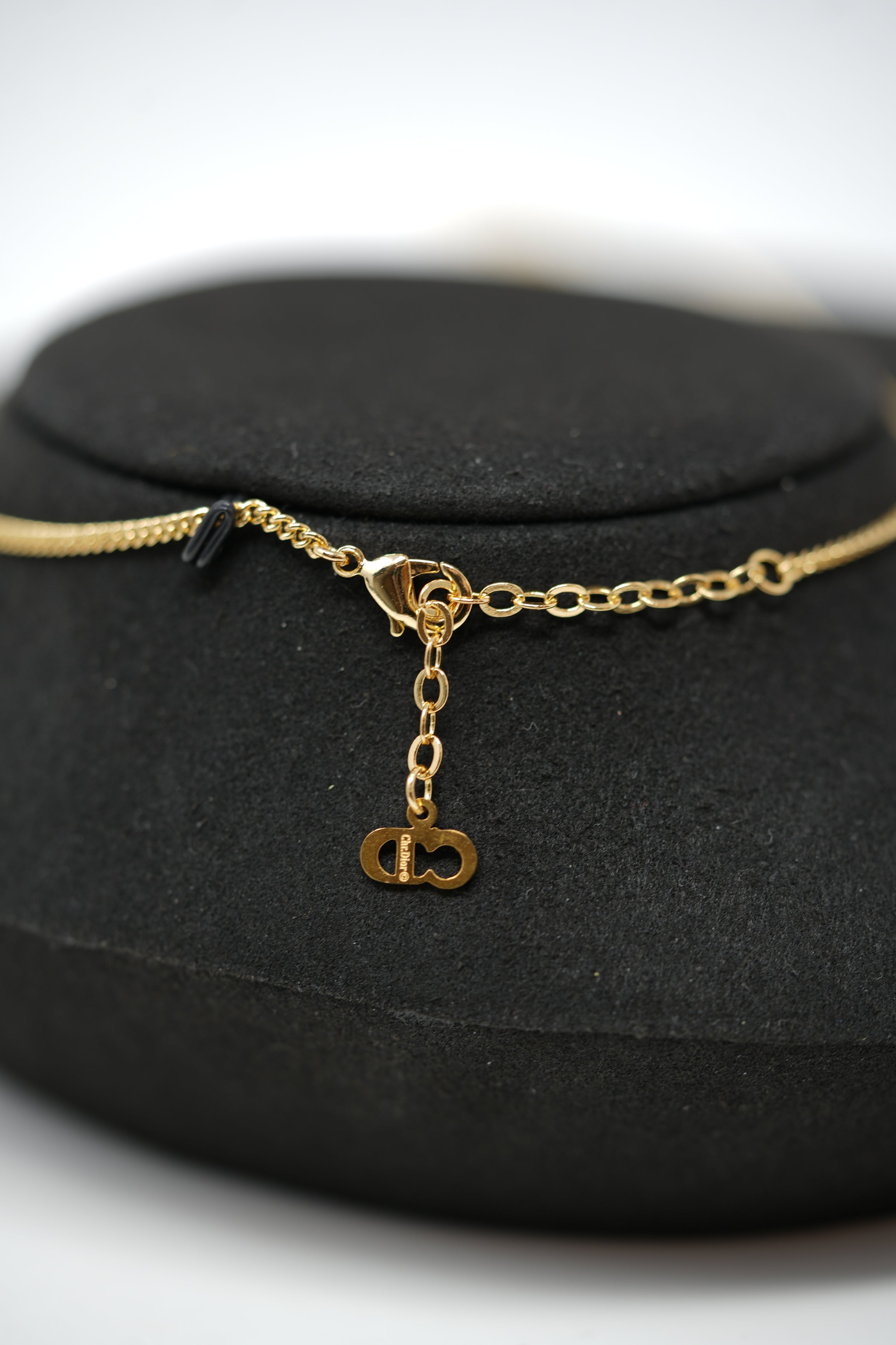 Dior Vintage Gold-Tone CD Oval Necklace