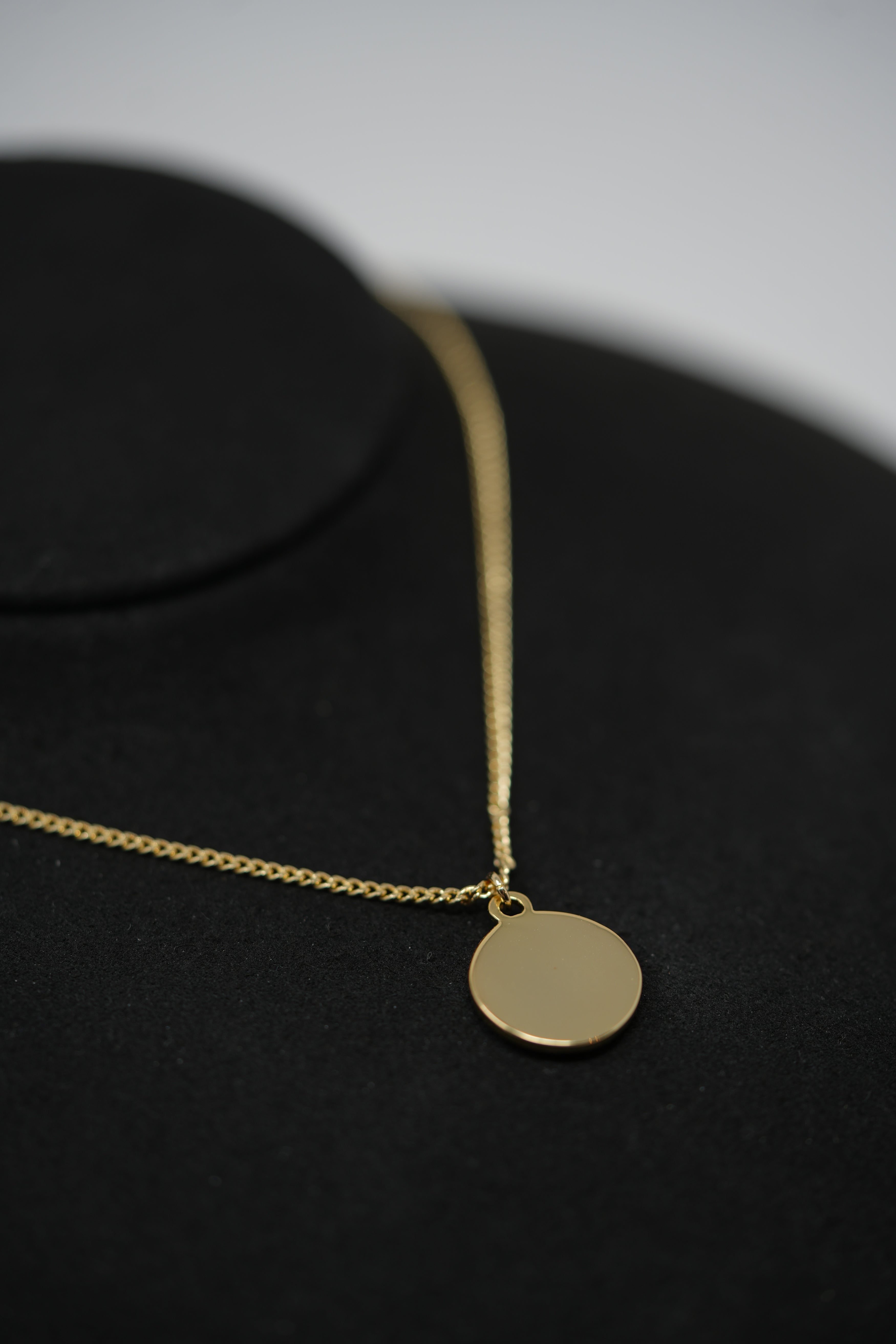 Dior Vintage Gold Tone Round Logo Necklace