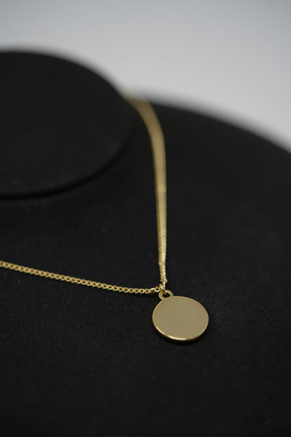 Dior Vintage Gold-Plated Round Logo Necklace