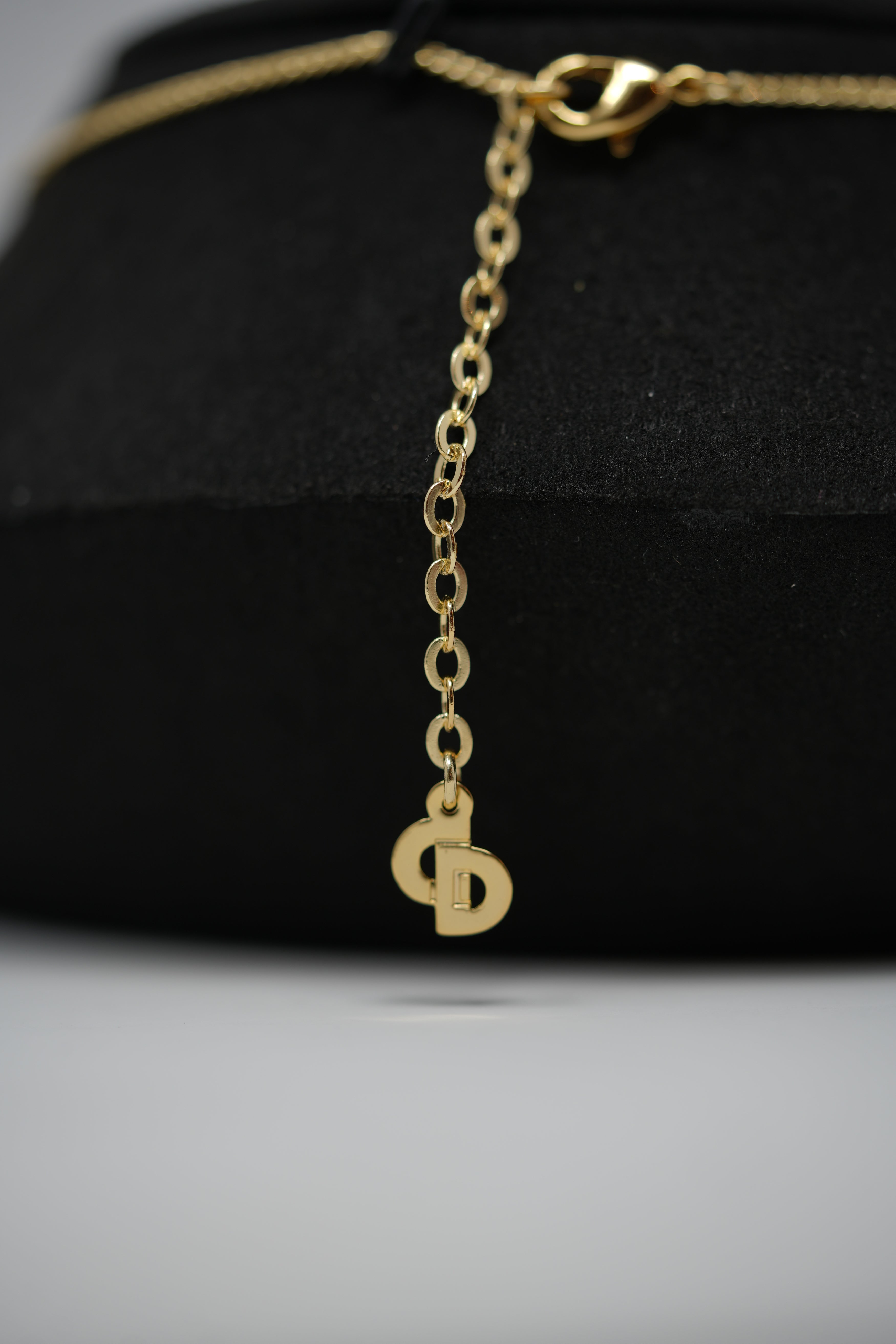 Dior Vintage Gold Tone Round Logo Necklace
