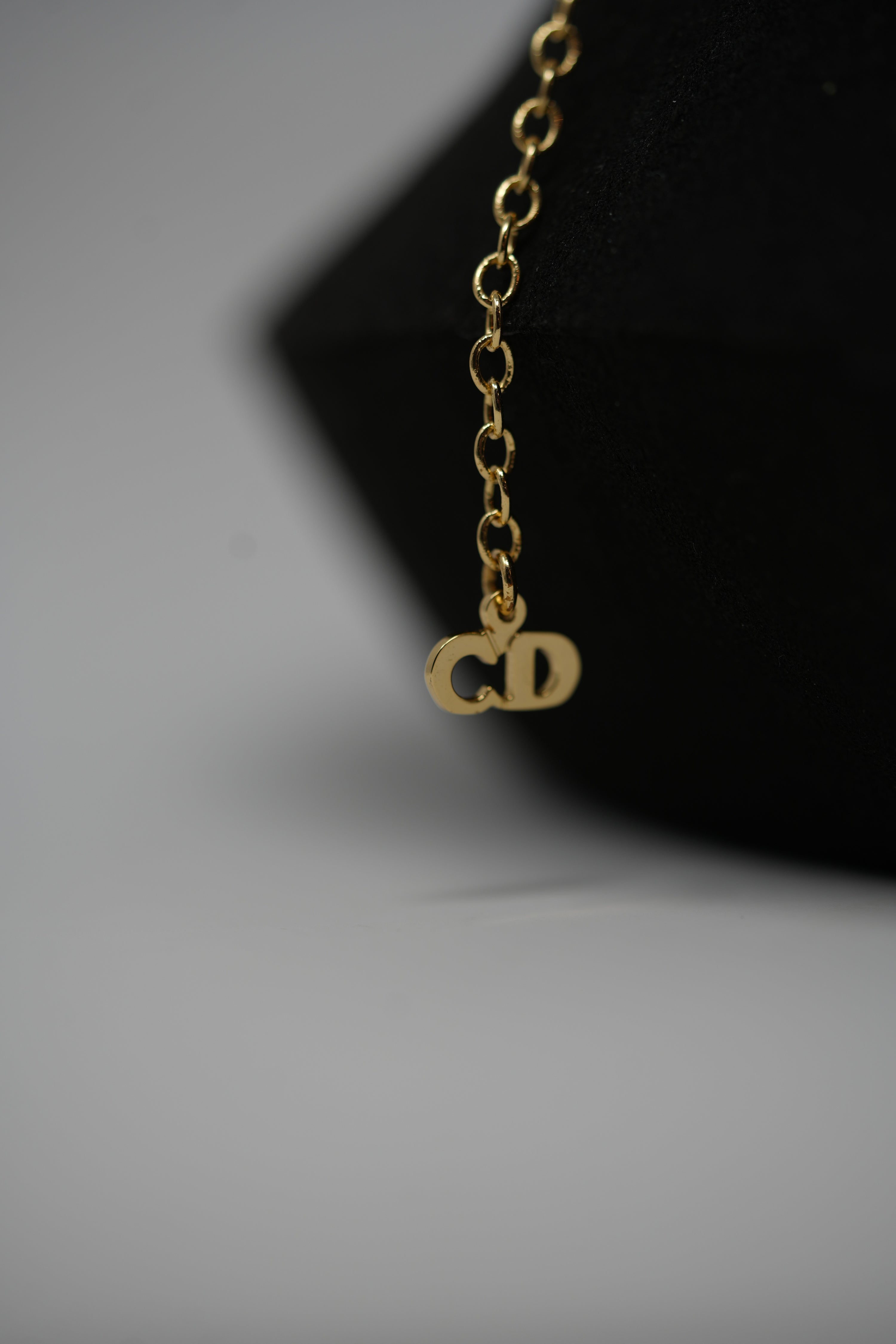 Dior Vintage Gold-Plated Oval CD Necklace