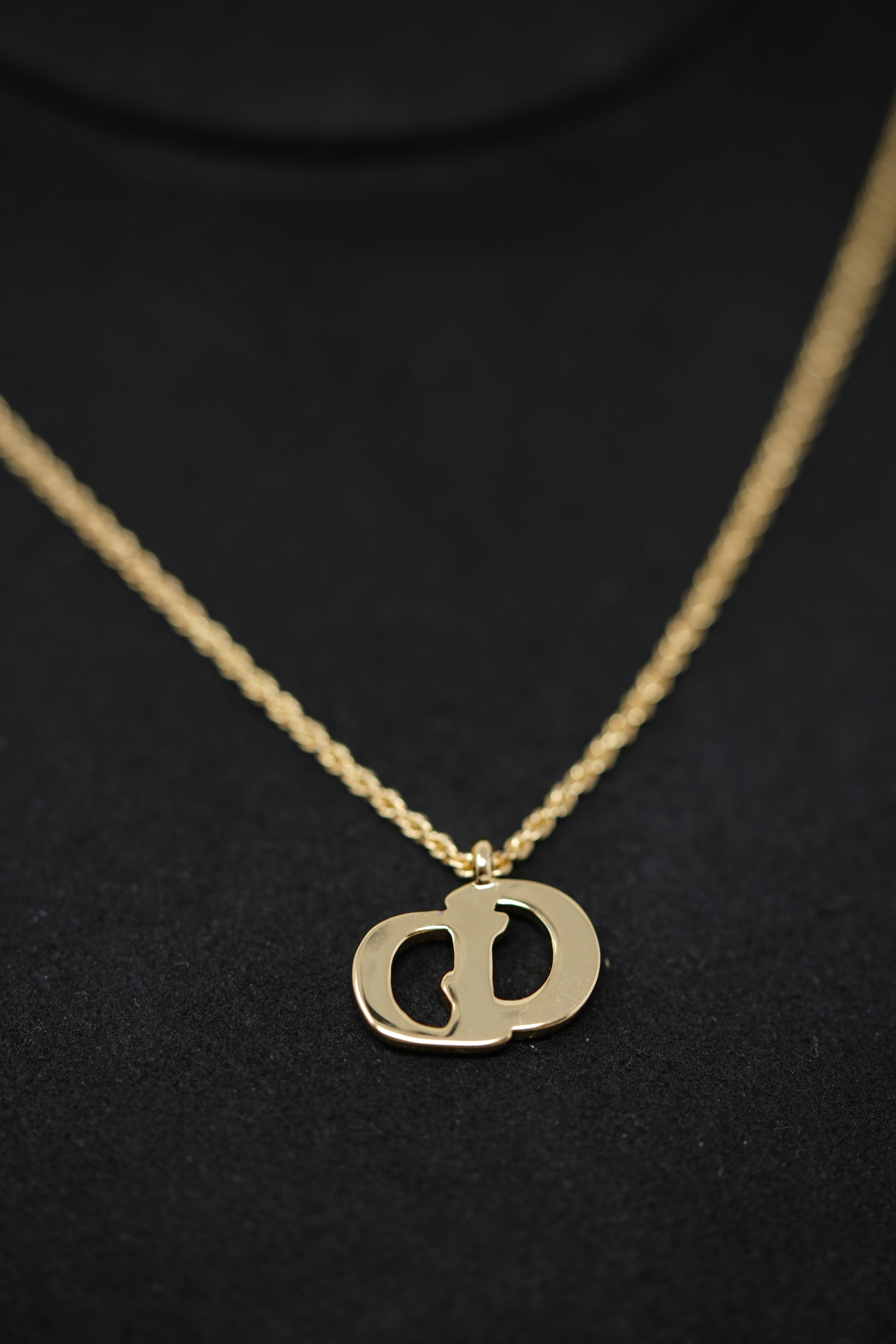 Dior Vintage Gold-Tone Interlocking CD Necklace
