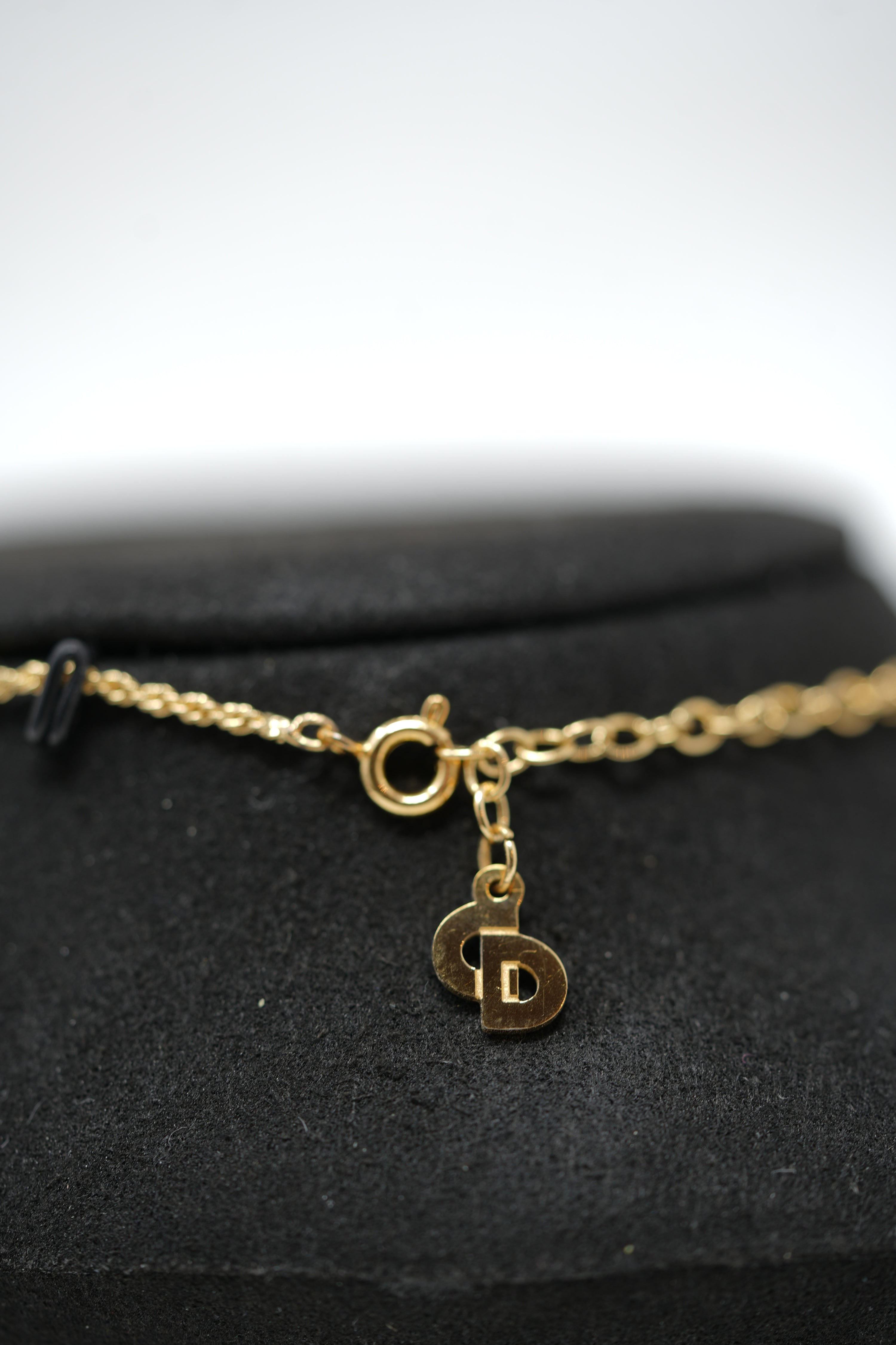 Dior Vintage Gold-Tone Interlocking CD Necklace