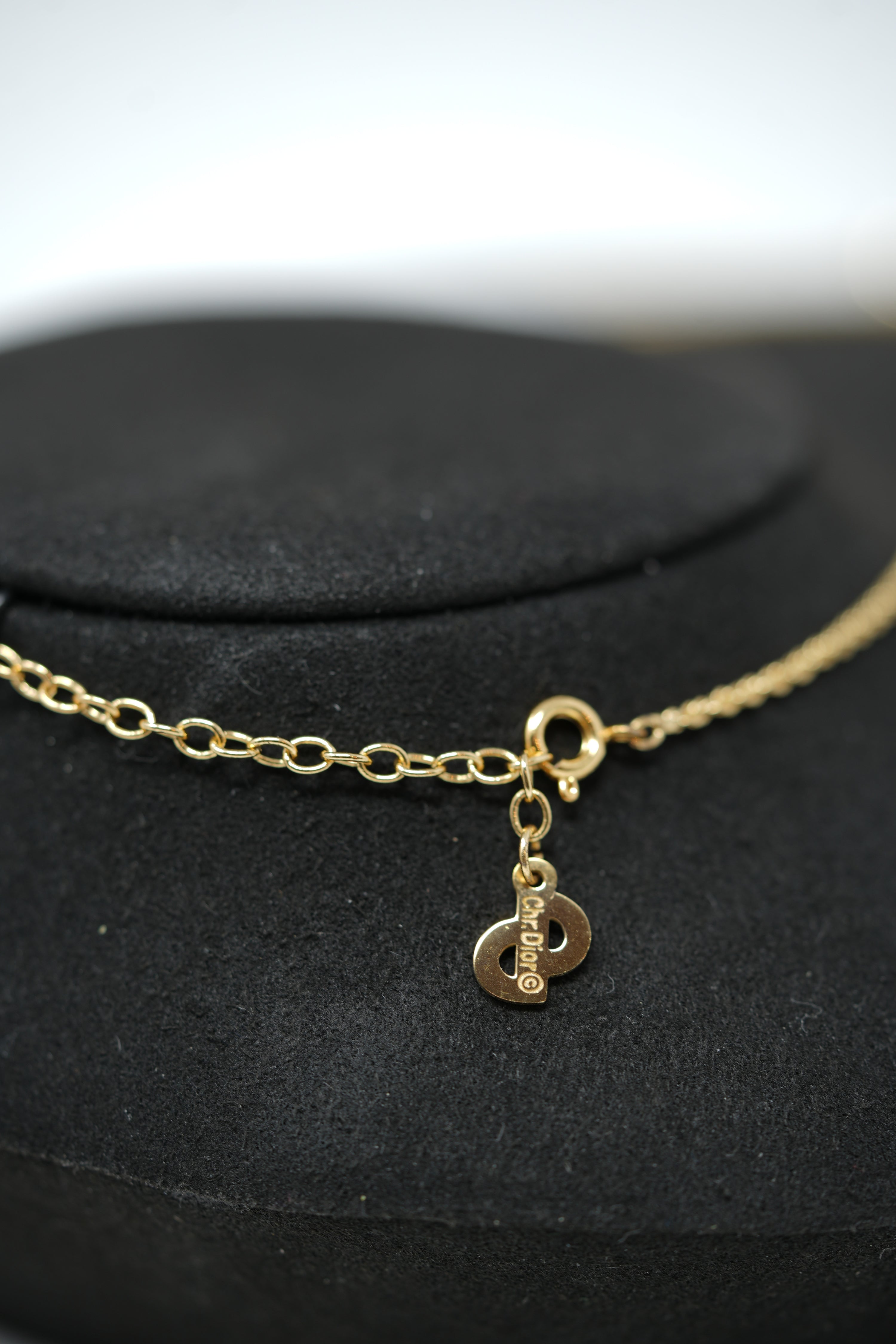Dior Vintage Gold-Tone Interlocking CD Necklace