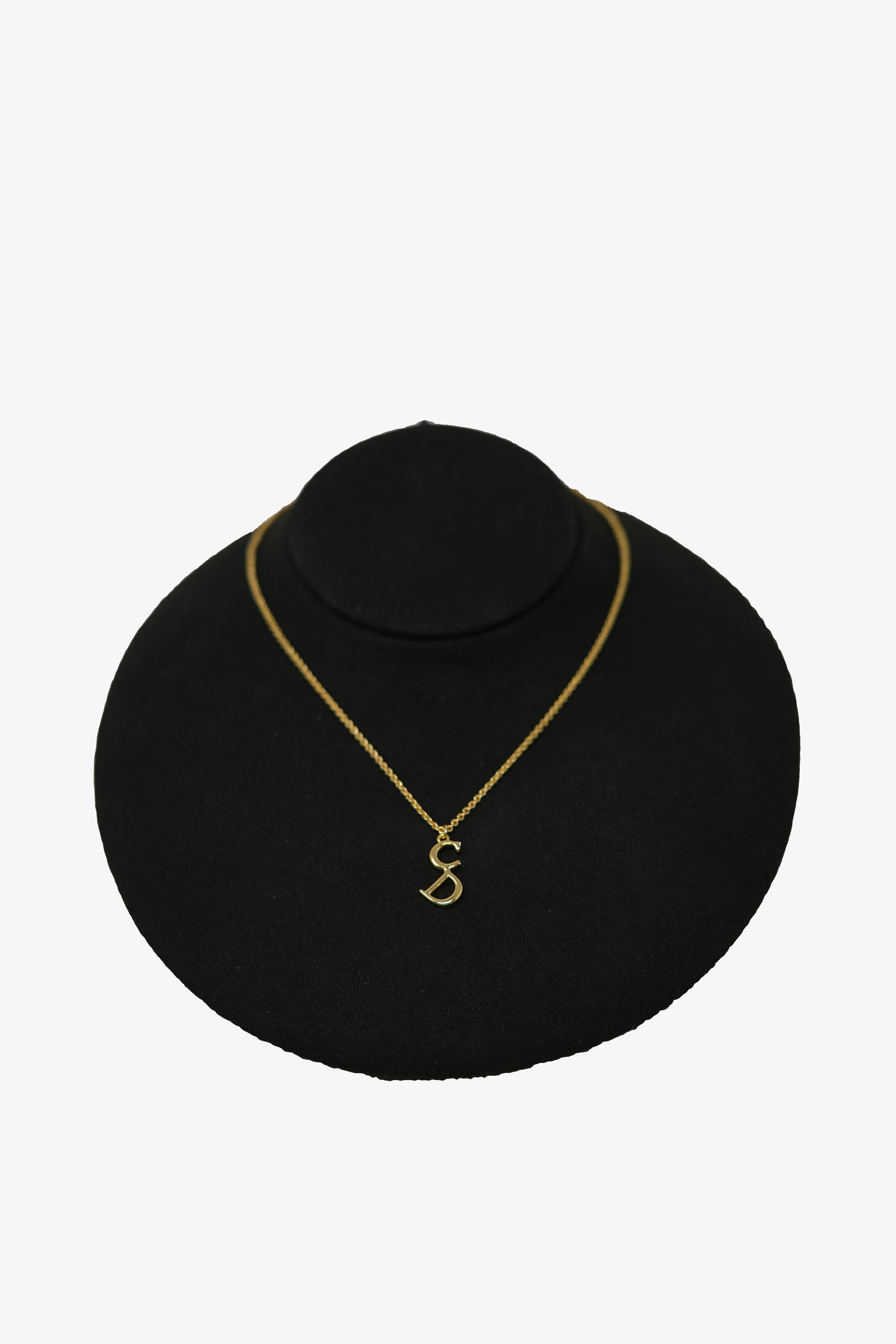 Dior Vintage Gold-Plated CD Letter Necklace