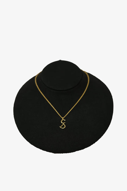 Dior Vintage Gold-Plated CD Letter Necklace