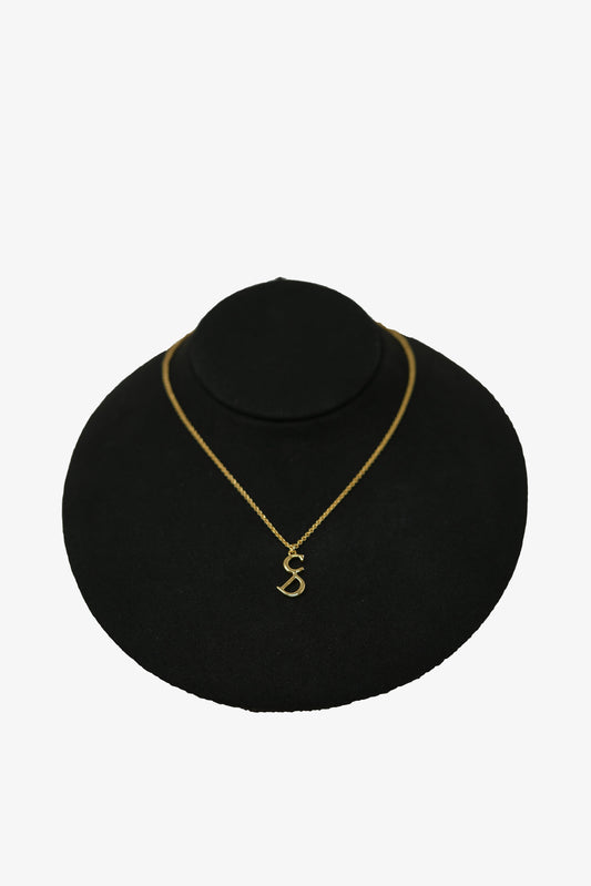 Dior Vintage Gold-Plated CD Letter Necklace