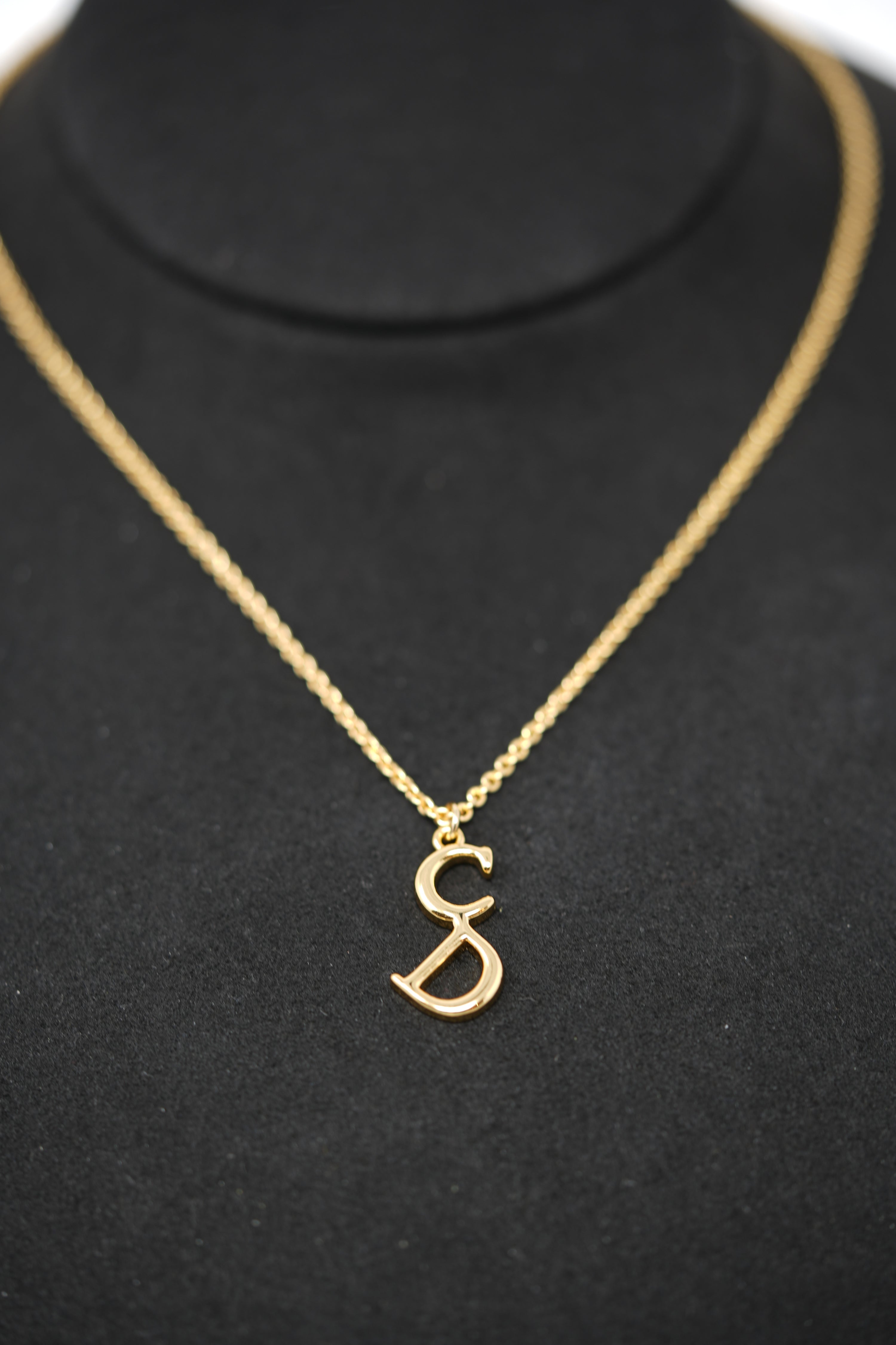 Dior Vintage Gold-Plated CD Letter Necklace