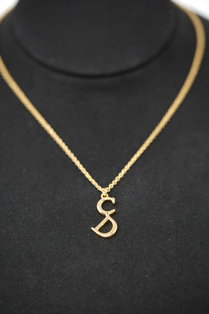 Dior Vintage Gold-Plated CD Letter Necklace