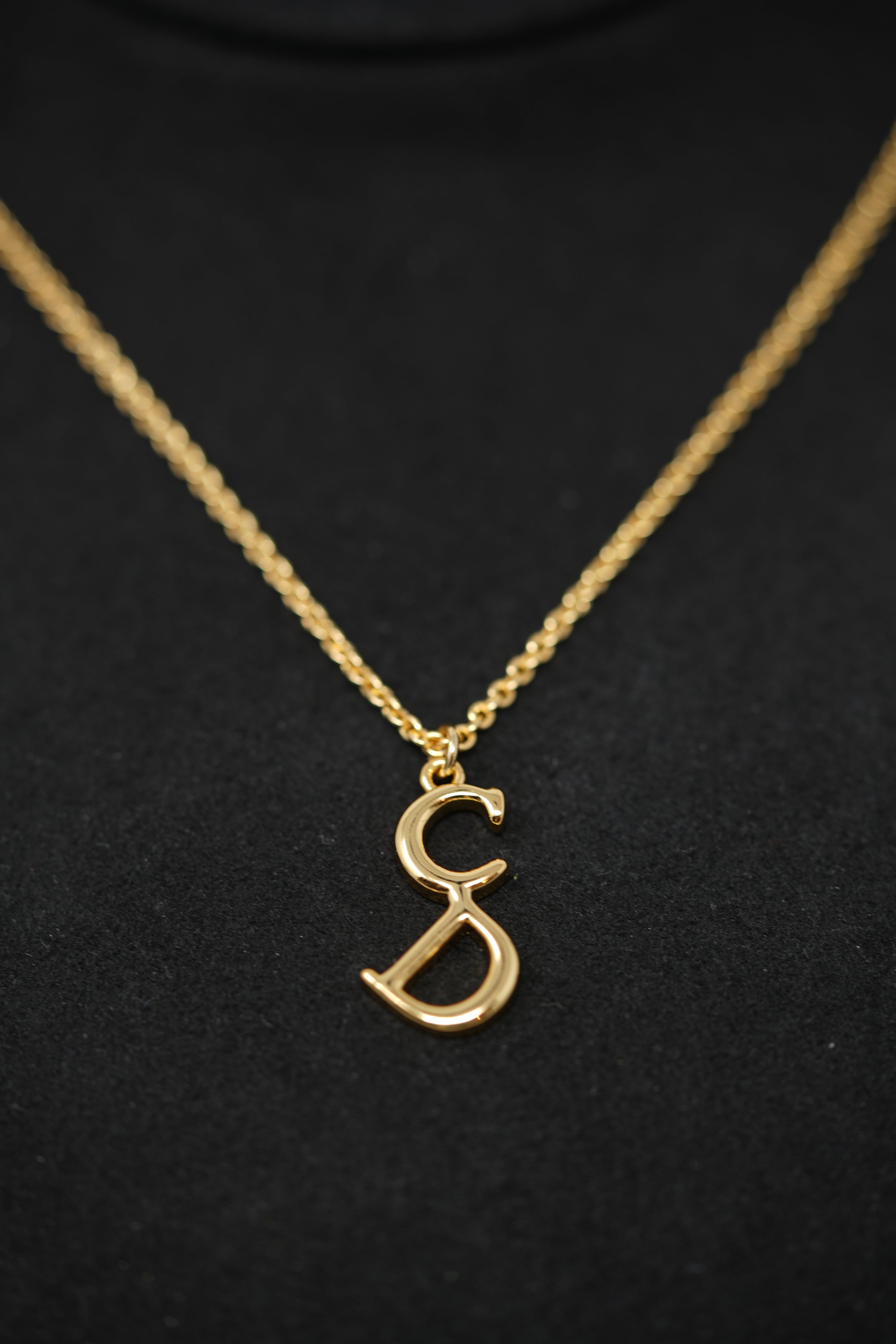 Dior Vintage Gold-Plated CD Letter Necklace