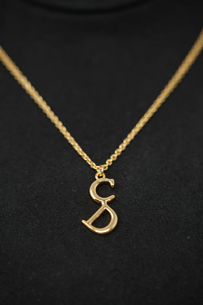 Dior Vintage Gold-Plated CD Letter Necklace