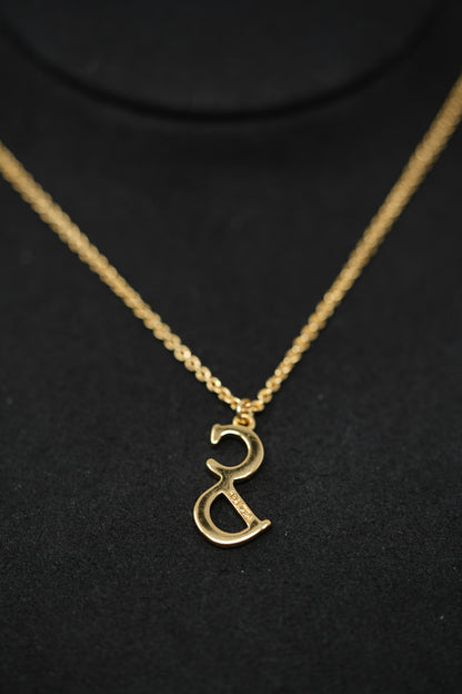 Dior Vintage Gold-Plated CD Letter Necklace