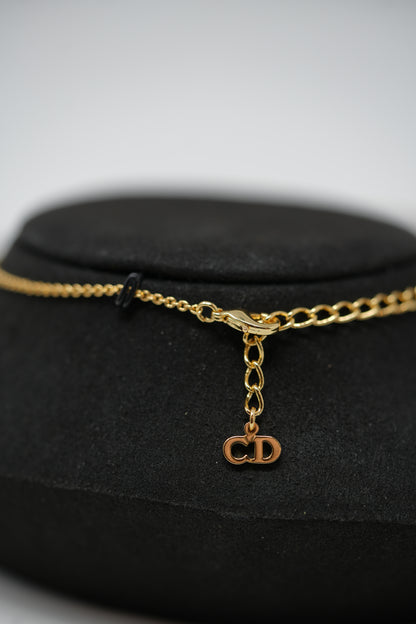 Dior Vintage Gold-Plated CD Letter Necklace