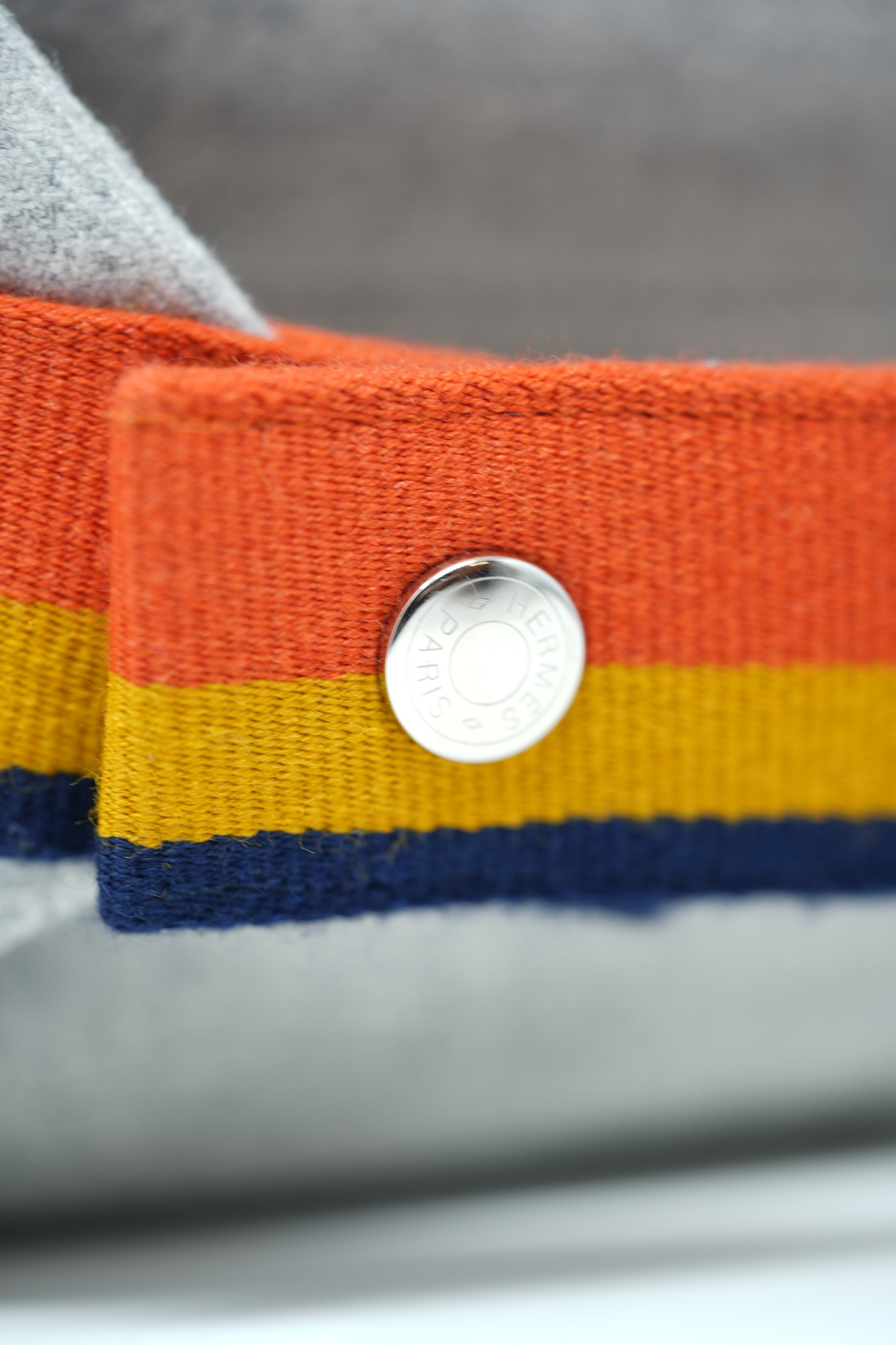 Hermès Grey/Orange Small Canvas Bride-A-Brac Rocabar Bag