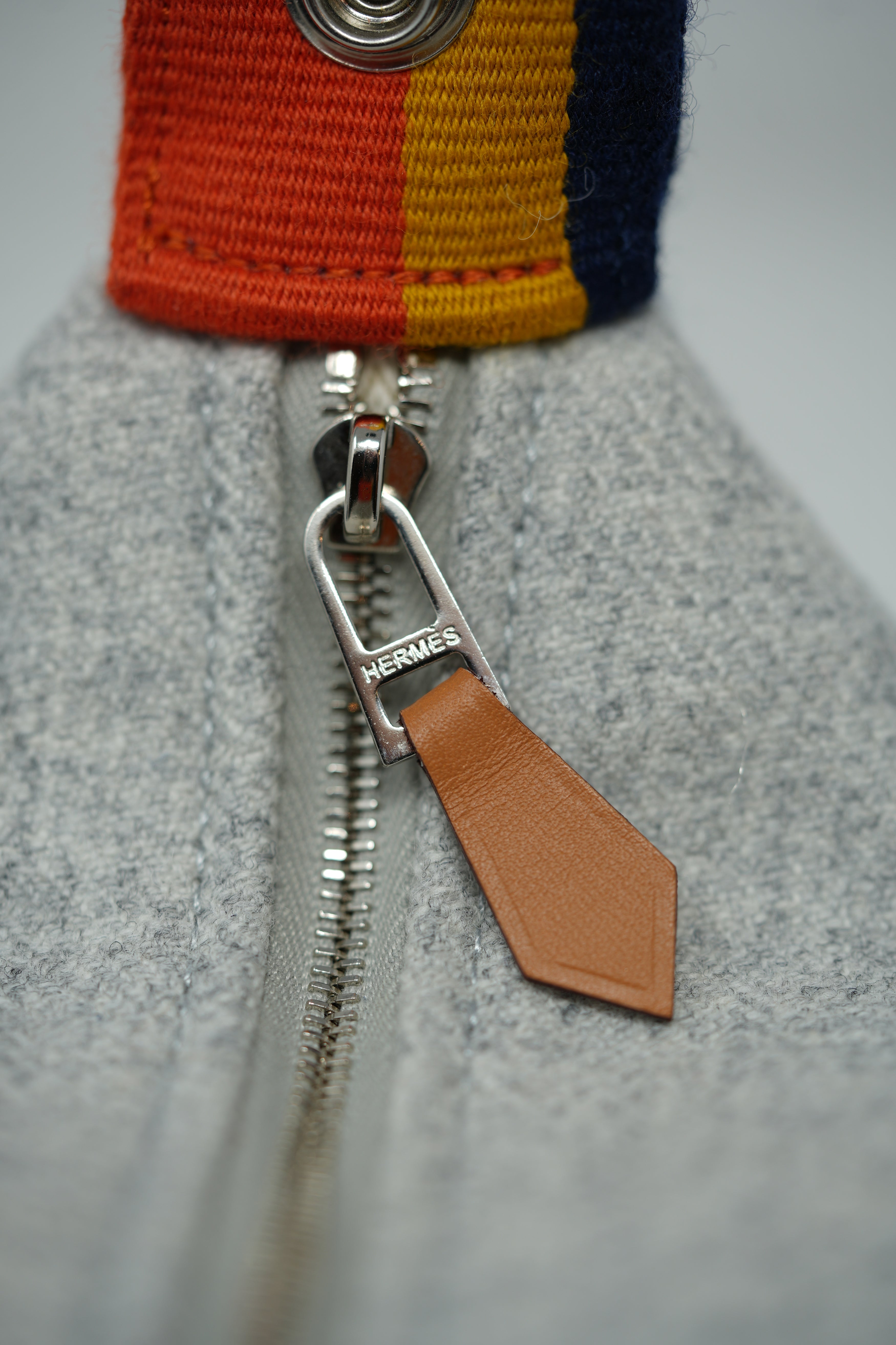 Hermès Grey/Orange Small Canvas Bride-A-Brac Rocabar Bag
