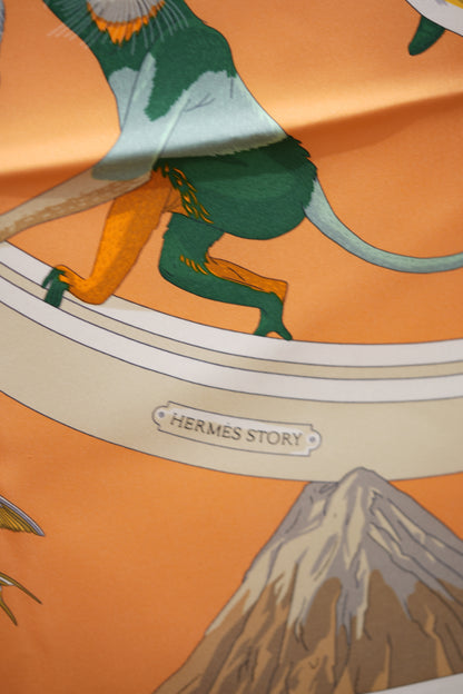 Hermes Orange 100% Silk Scarf 90cm