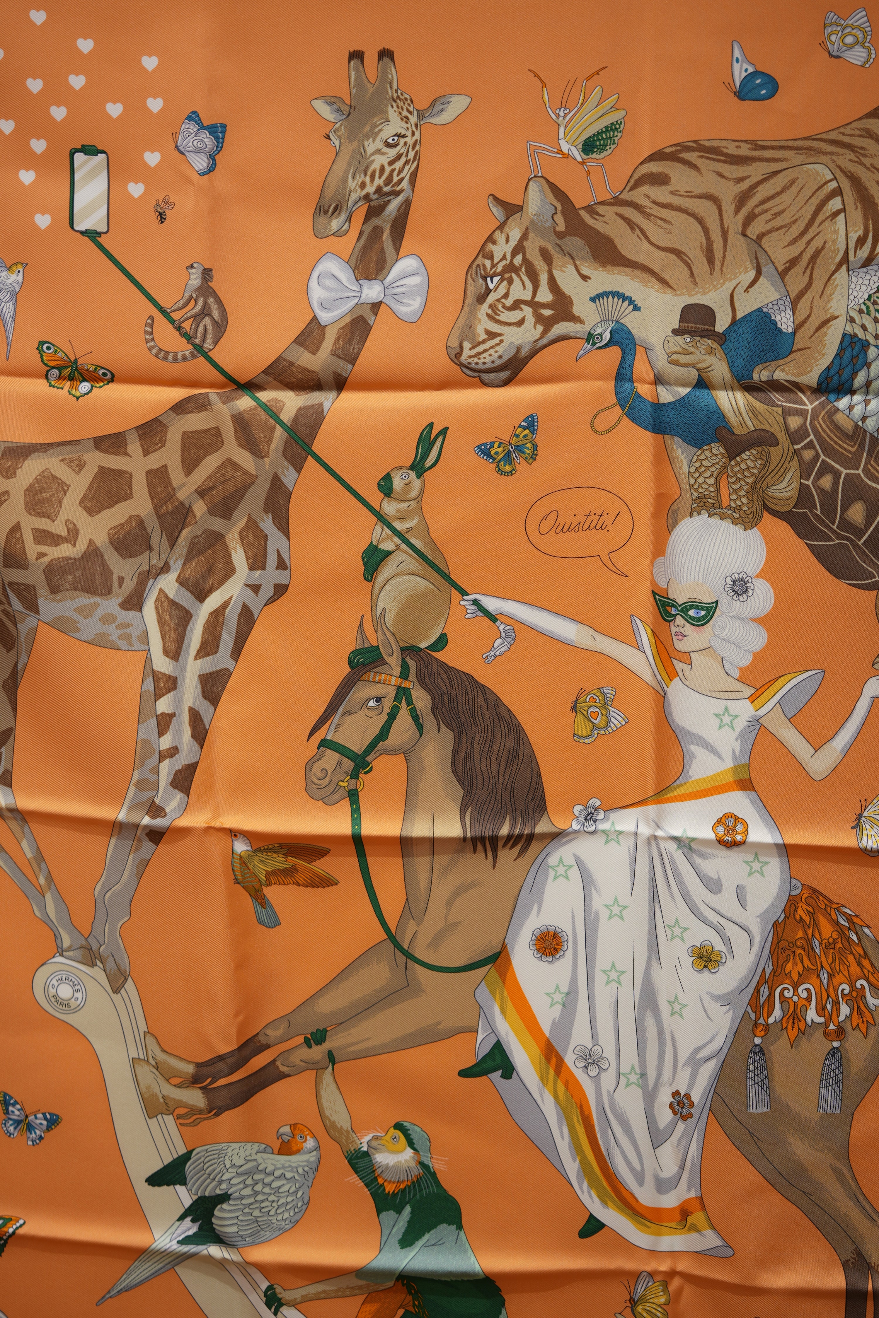 Hermes Orange 100% Silk Scarf 90cm