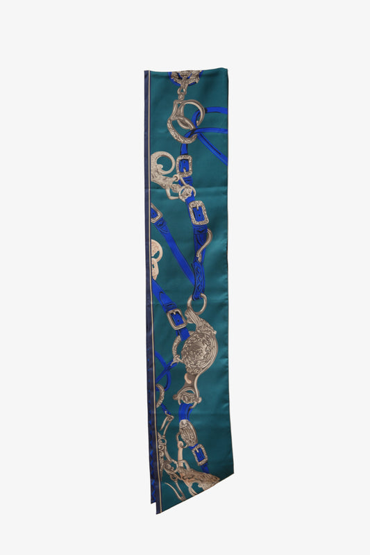Hermes Maxi Twilly Scarf Blue