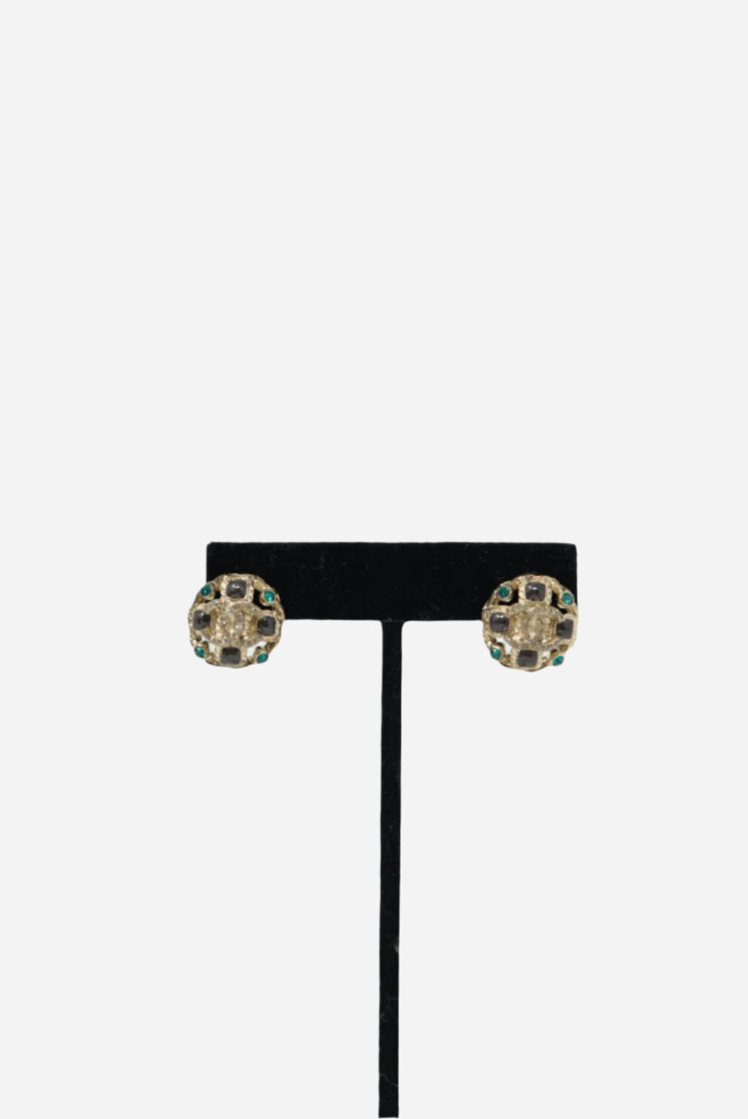 Pre-Owned Chanel Crystal CC Earrings 2018