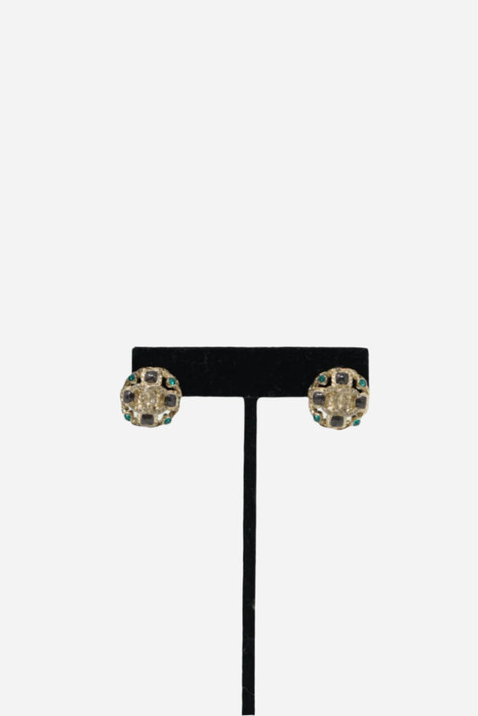 Pre-Owned Chanel Crystal CC Earrings 2018
