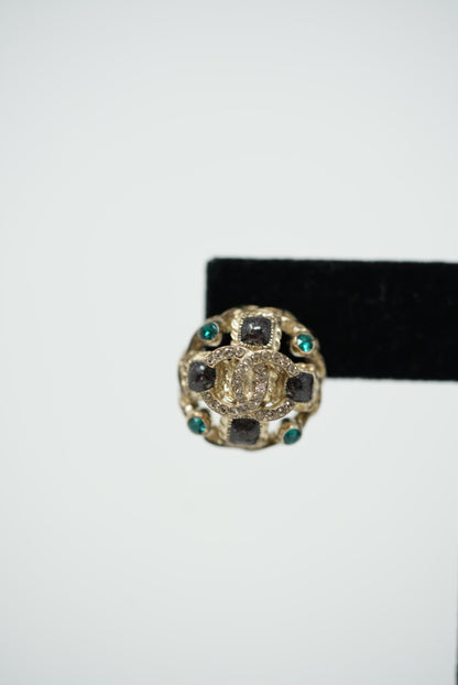 Pre-Owned Chanel Crystal CC Earrings 2018