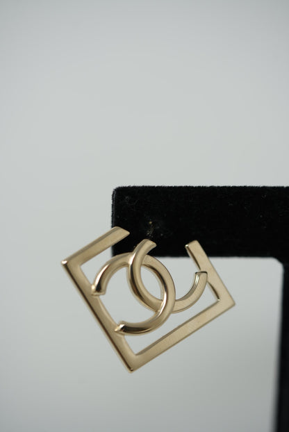 Pre-Owned Chanel 24C Square CC Earrings