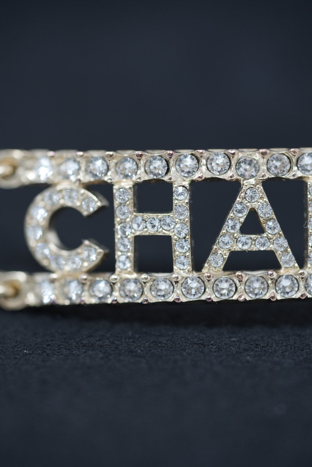 Pre-Owned Chanel CHANEL 2022 Rhinestone Double Chain Choker