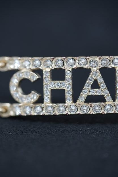 Pre-Owned Chanel CHANEL 2022 Rhinestone Double Chain Choker