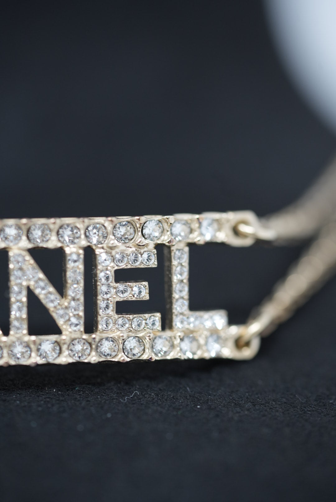 Pre-Owned Chanel CHANEL 2022 Rhinestone Double Chain Choker