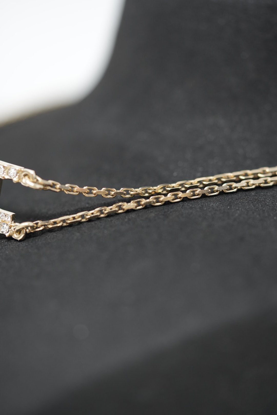 Pre-Owned Chanel CHANEL 2022 Rhinestone Double Chain Choker