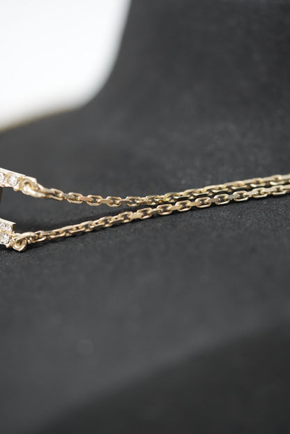 Pre-Owned Chanel CHANEL 2022 Rhinestone Double Chain Choker