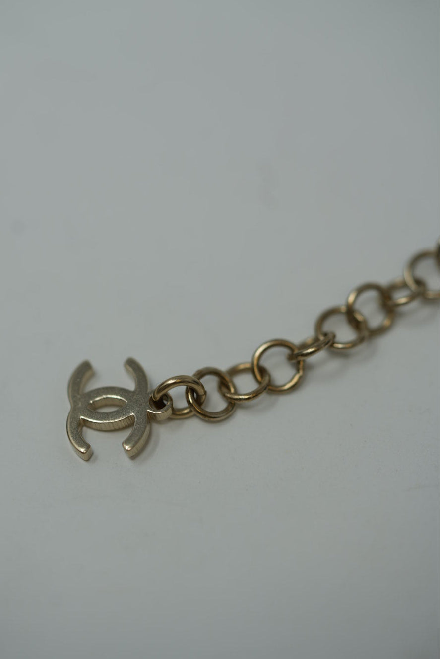 Pre-Owned Chanel CHANEL 2022 Rhinestone Double Chain Choker