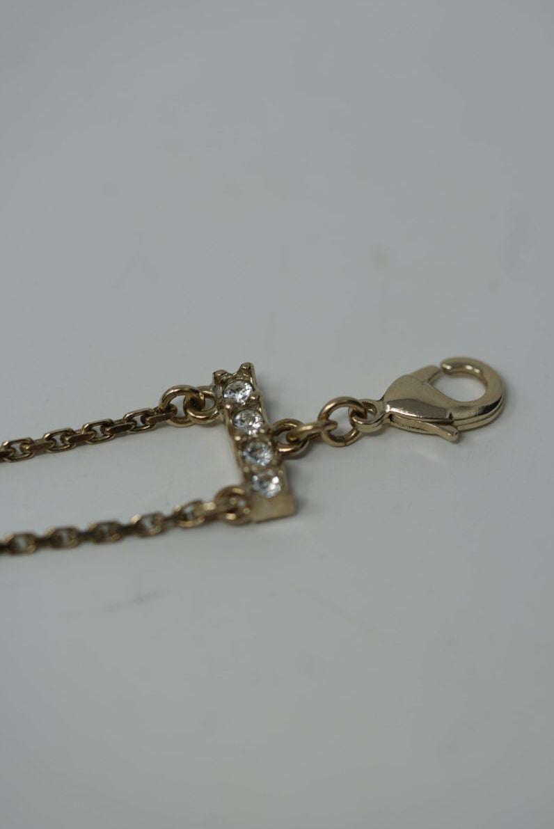 Pre-Owned Chanel CHANEL 2022 Rhinestone Double Chain Choker