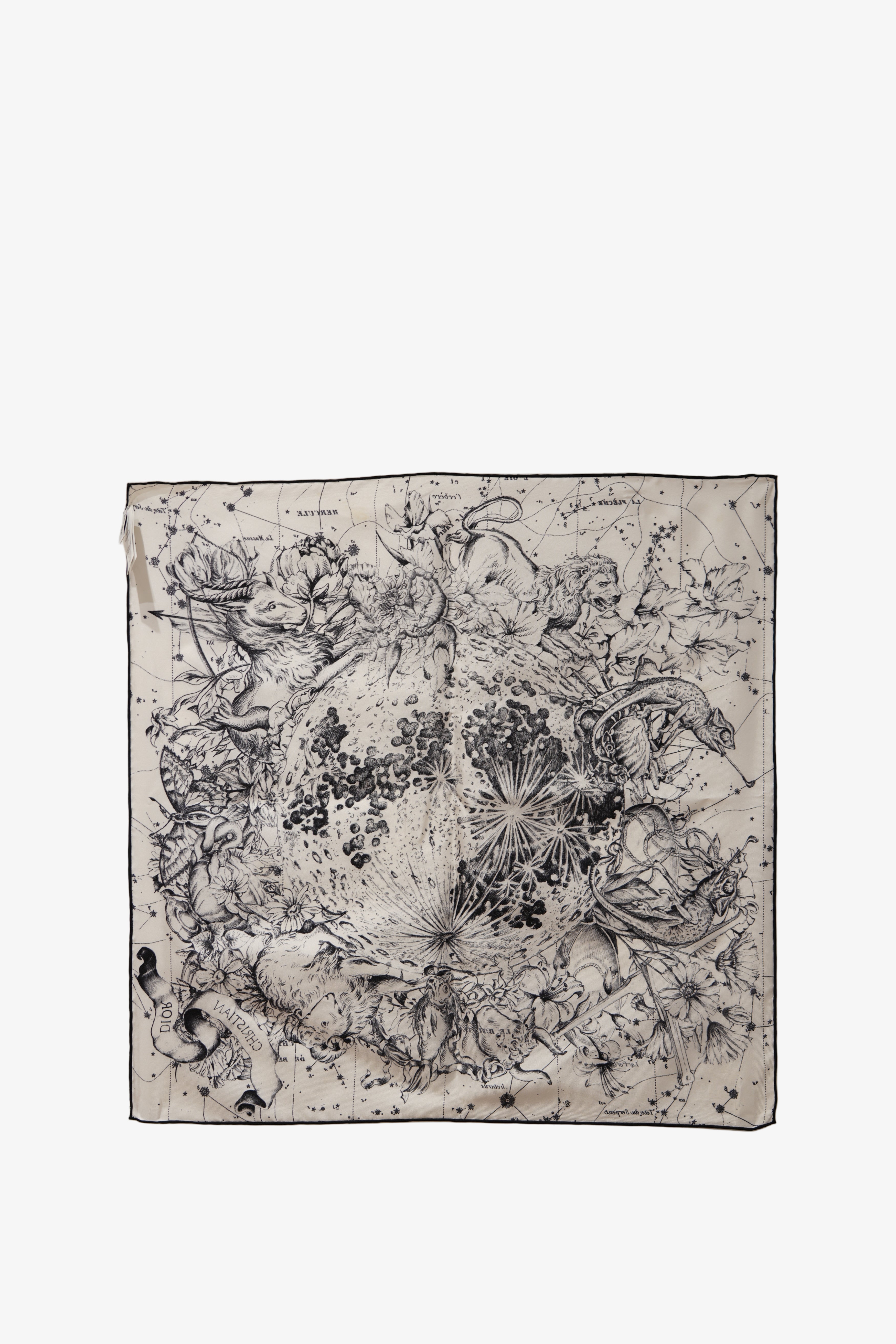 Christian Dior “Astrologie Zodiac” Silk Scarf