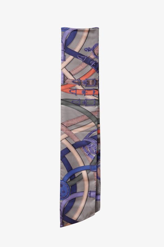 Hermes Purple Maxi 100% Silk Twilly NWT