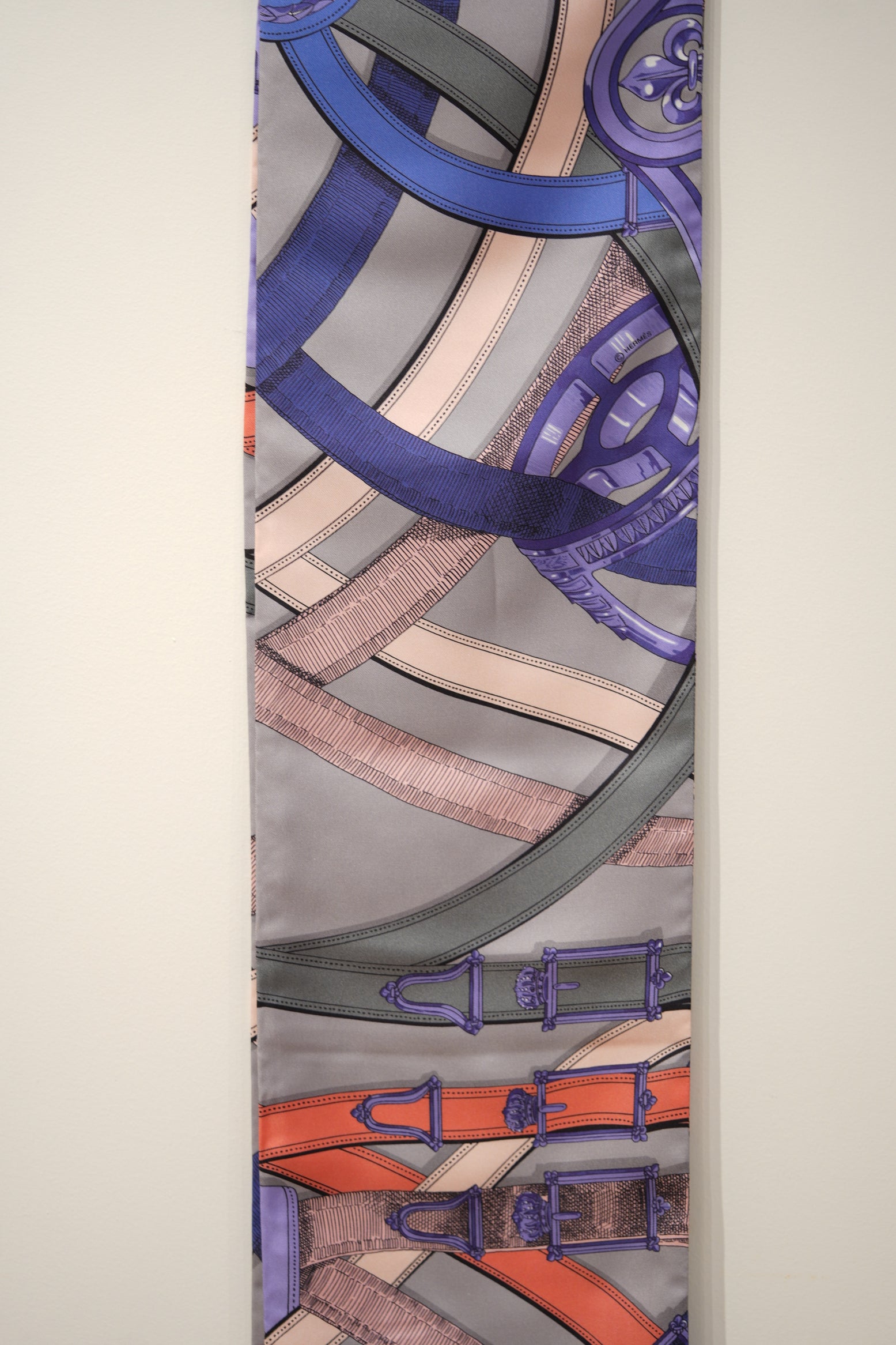 Hermes Purple Maxi 100% Silk Twilly