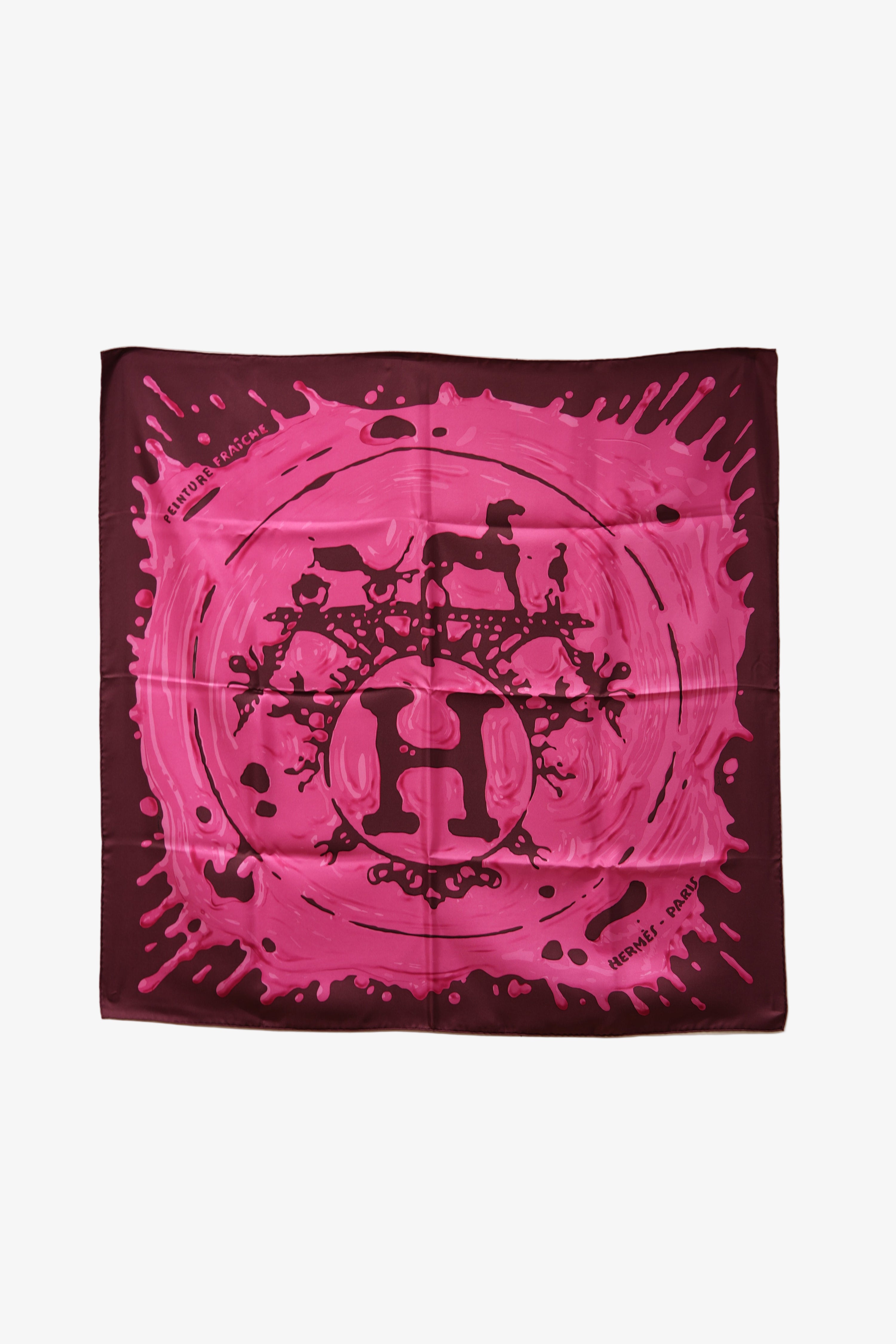 Hermes 90cm Silk Scarf Purple Peinture Fraiche NW