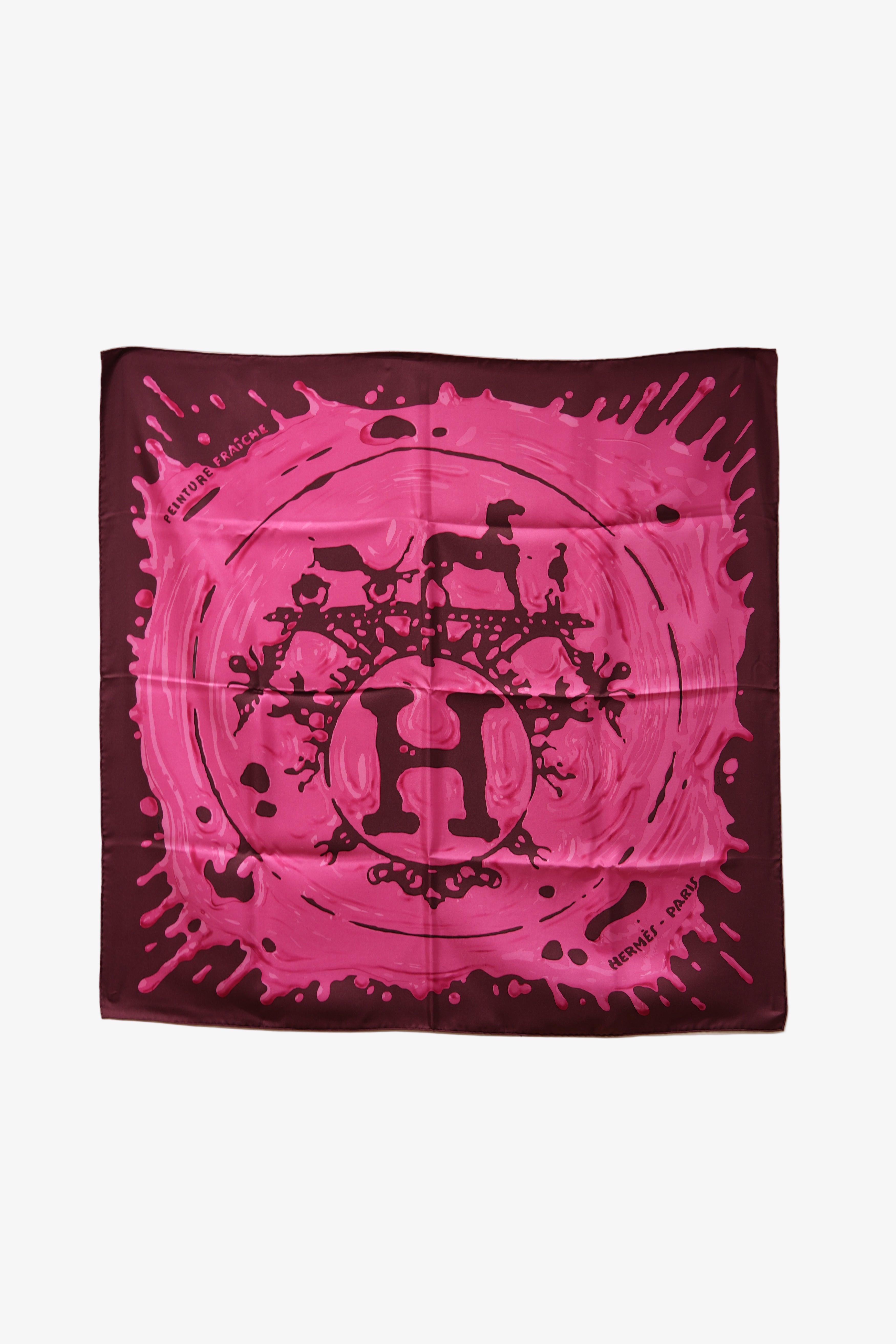 Hermes 90cm Silk Scarf Purple Peinture Fraiche NW