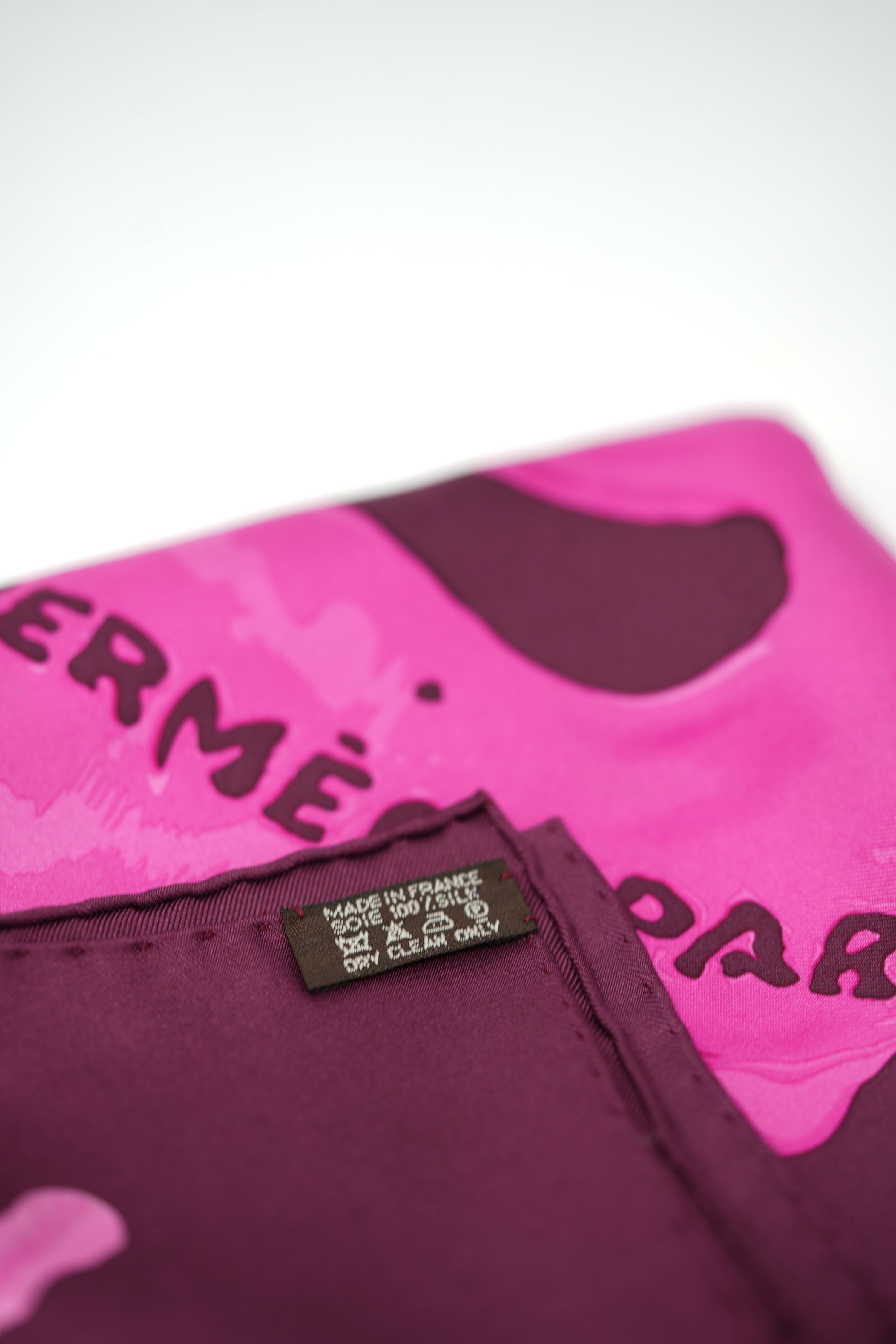 Hermes 90cm Silk Scarf Purple Peinture Fraiche NW