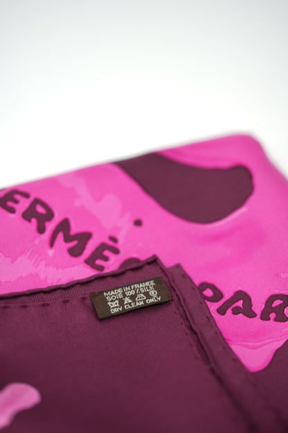 Hermes 90cm Silk Scarf Purple Peinture Fraiche NW