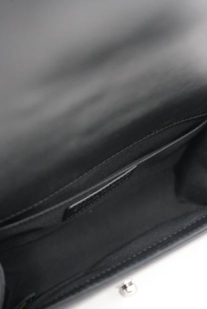 Pre-Owned Chanel 2013-2014 Black Boy Flap Bag Lambskin Refurbished