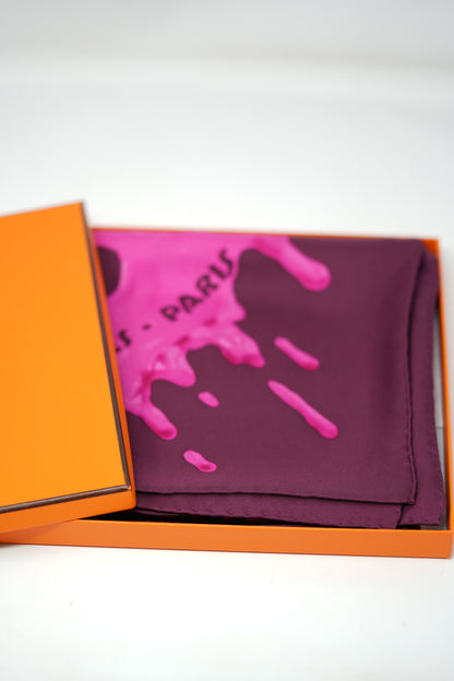 Hermes 90cm Silk Scarf Purple Peinture Fraiche NW