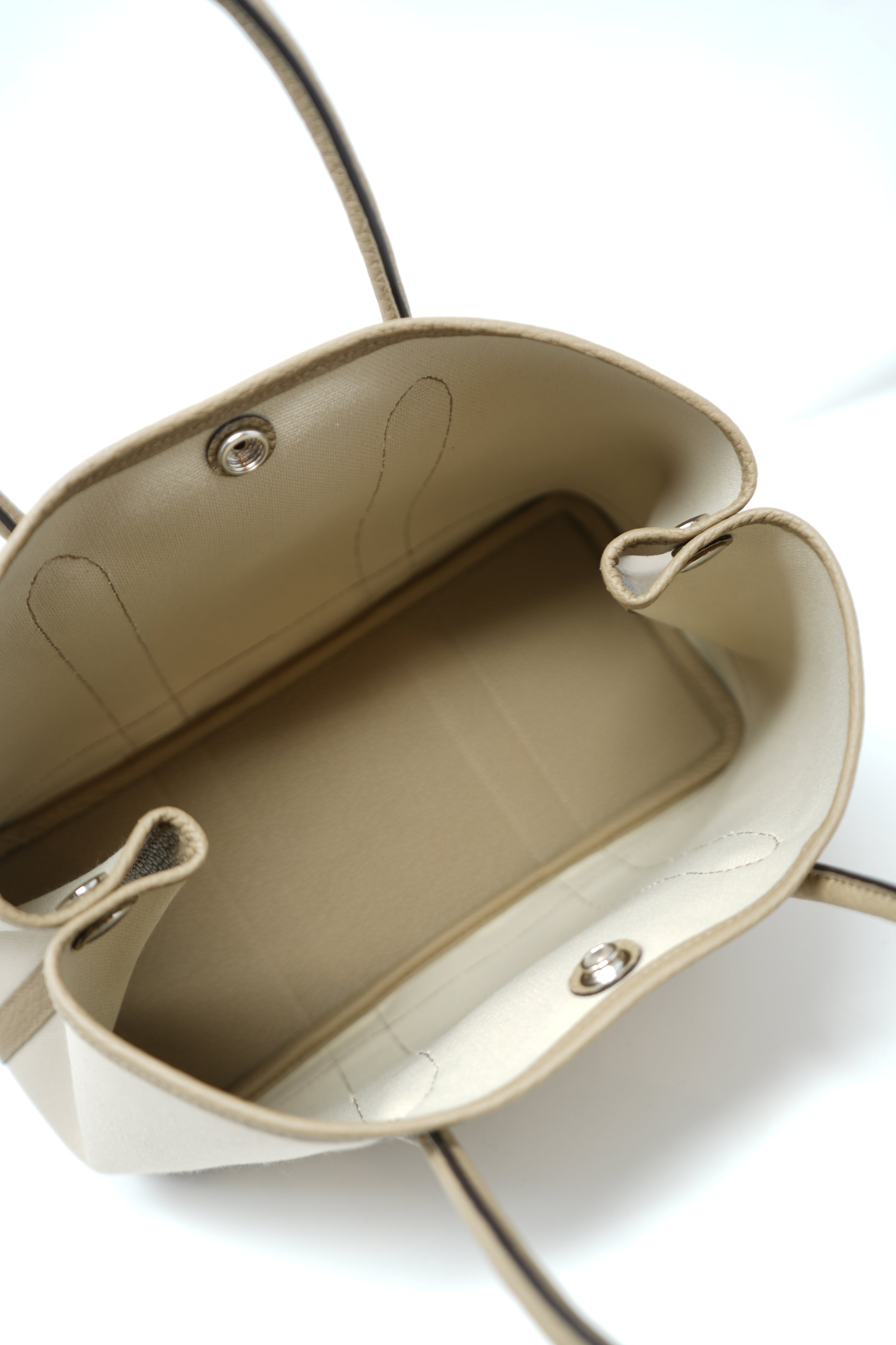 Hermes 2023 Canvas Garden Party 30 Handbag Beton/Beige Marfa