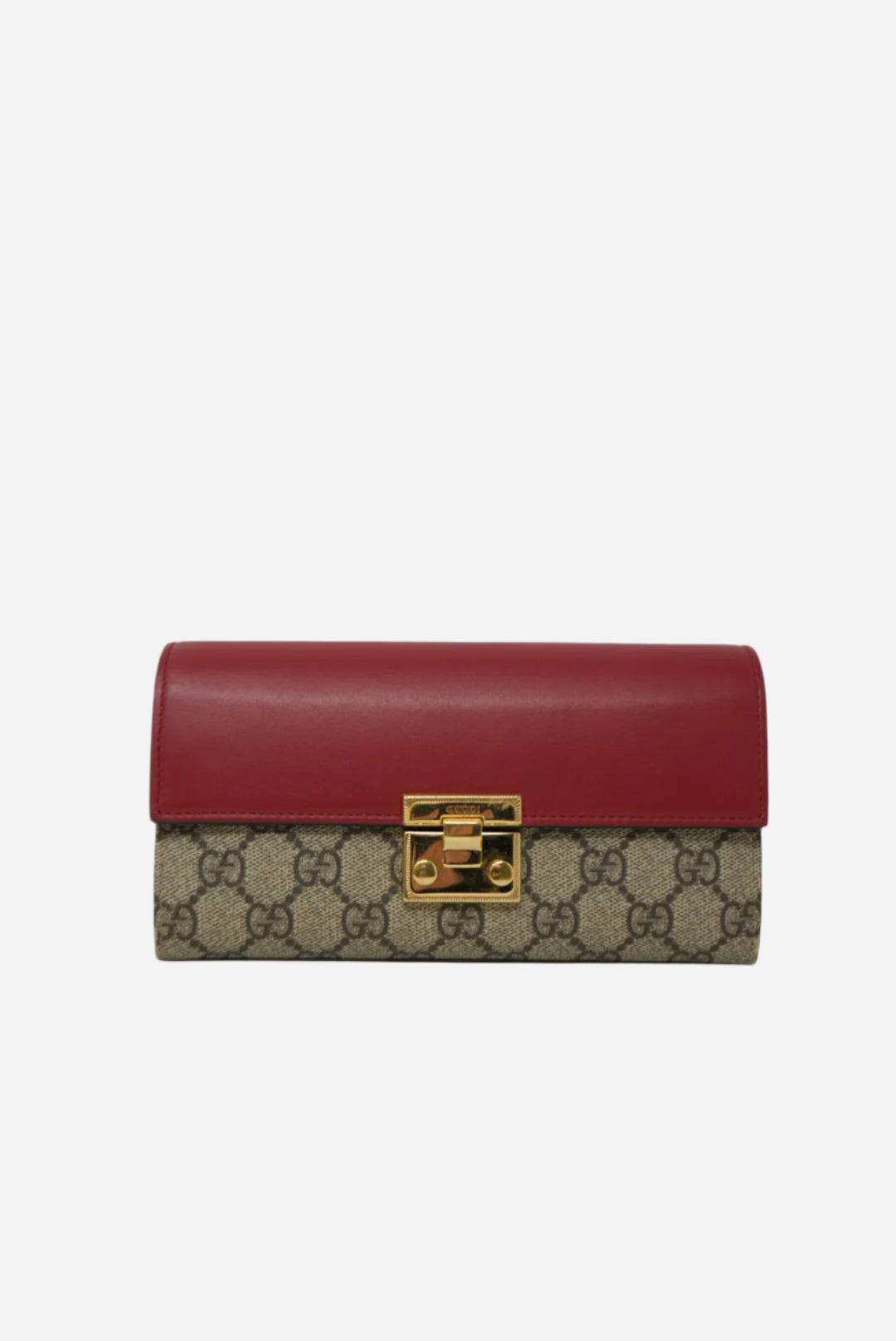 Gucci Leather/Canvas Padlock Wallet On Chain