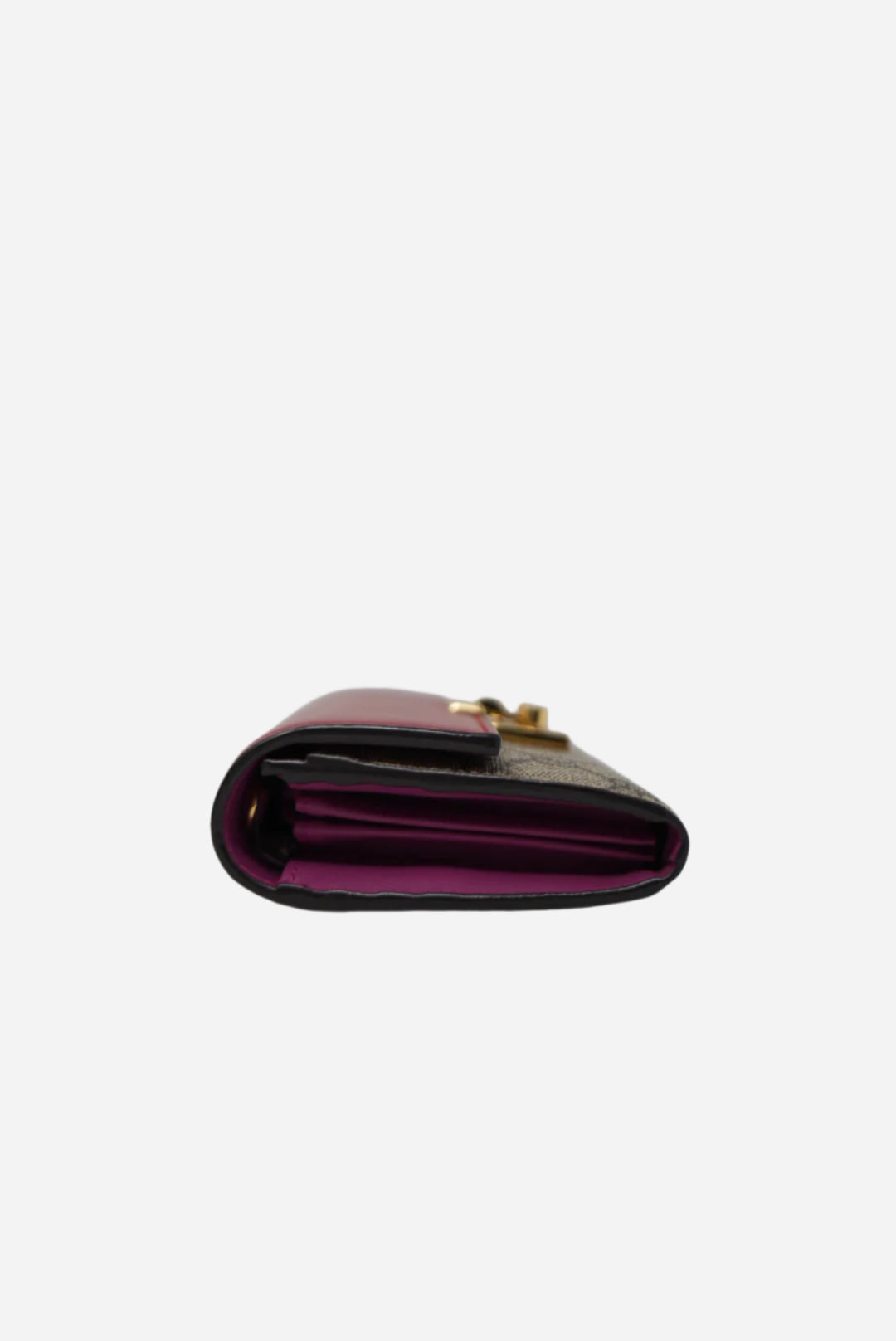Gucci Leather/Canvas Padlock Wallet On Chain