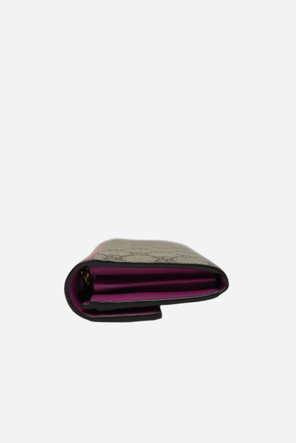 Gucci Leather/Canvas Padlock Wallet On Chain