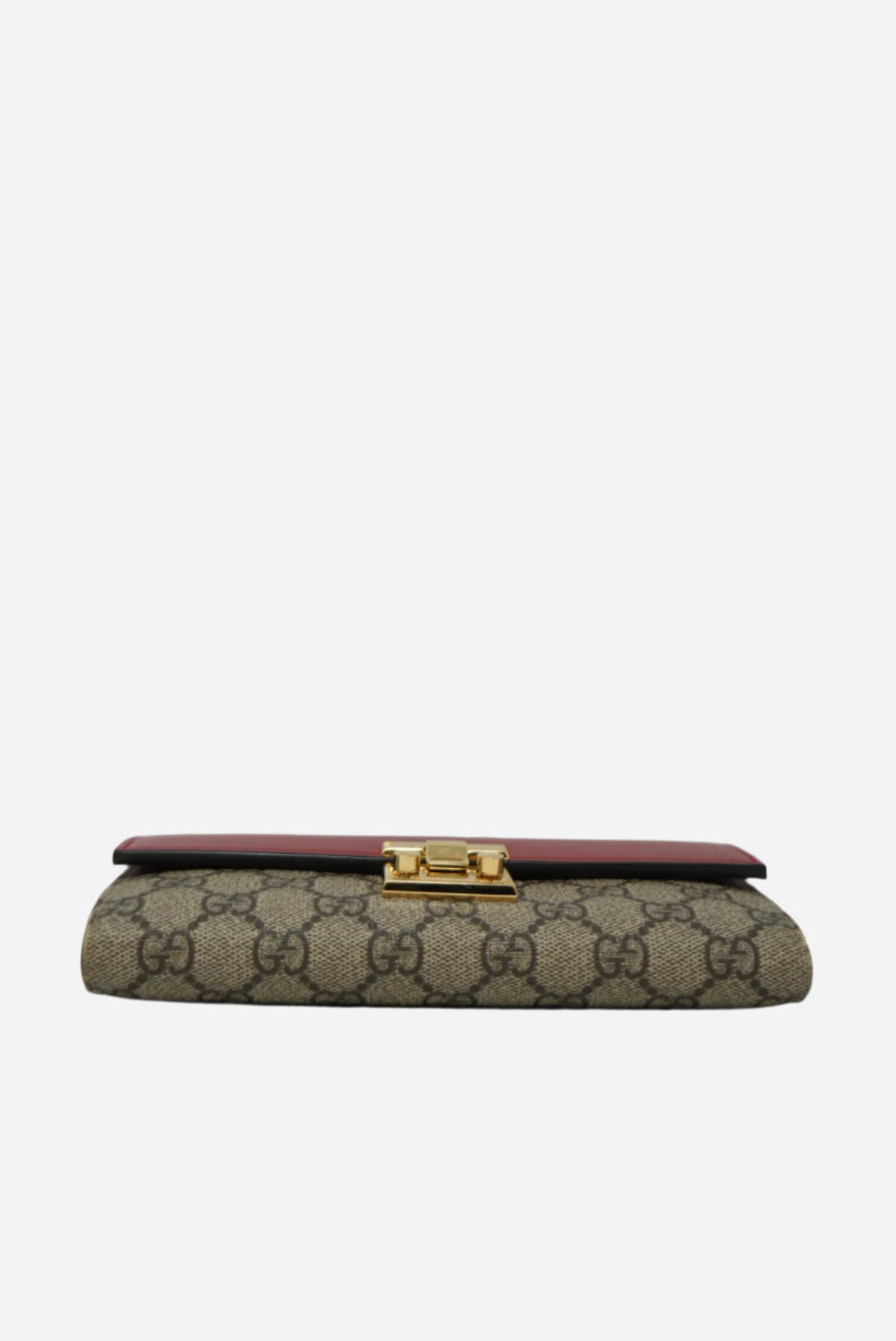 Gucci Leather/Canvas Padlock Wallet On Chain