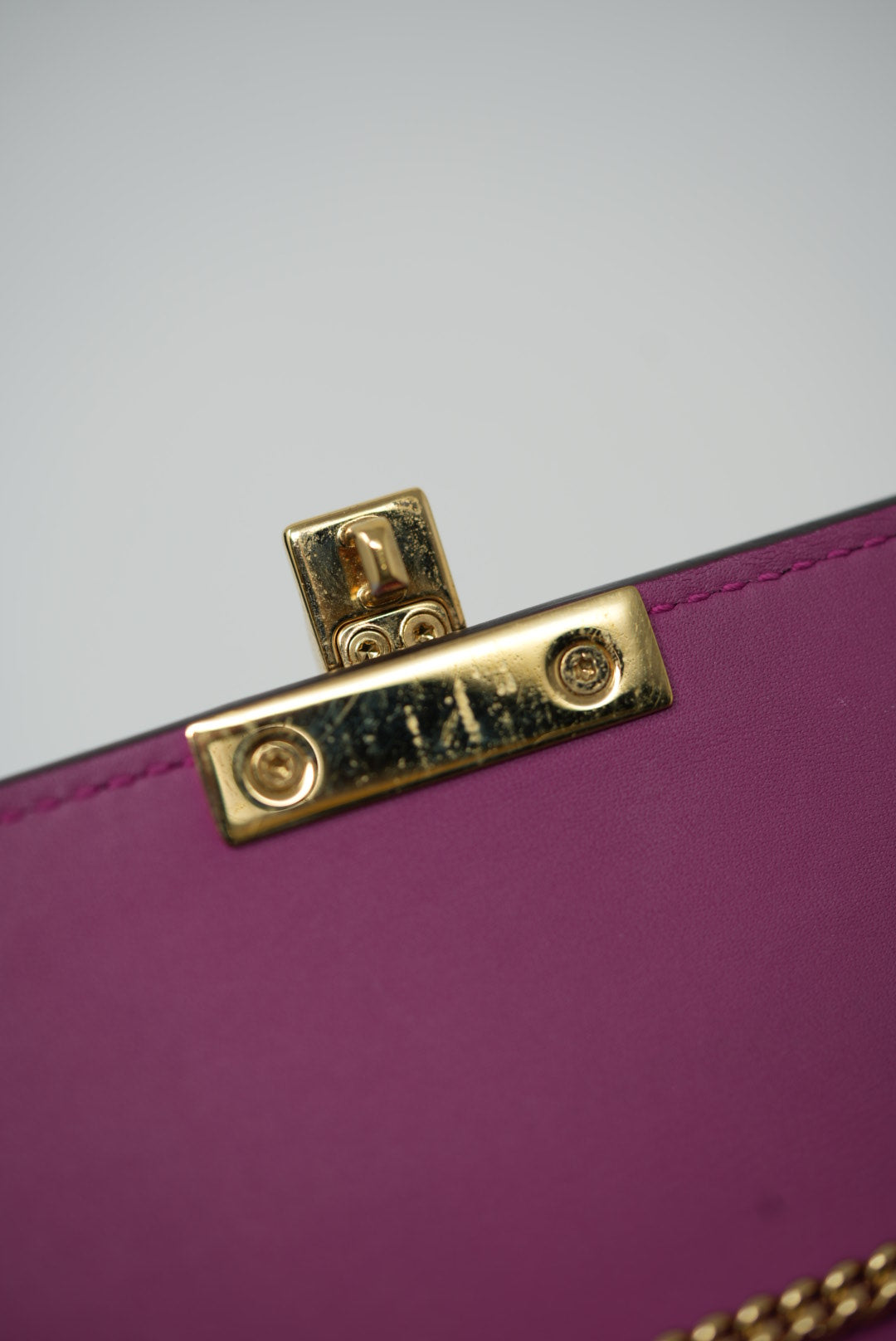 Gucci Leather/Canvas Padlock Wallet On Chain