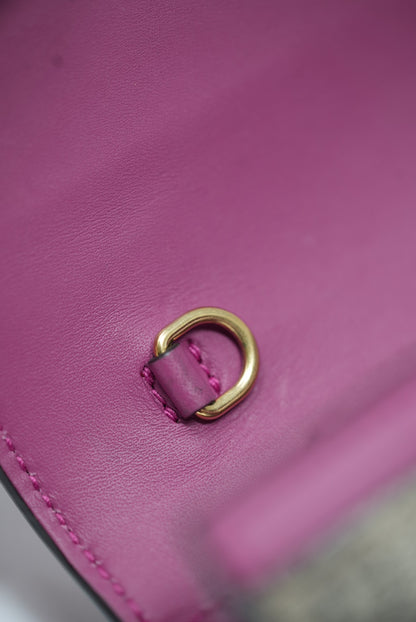 Gucci Leather/Canvas Padlock Wallet On Chain